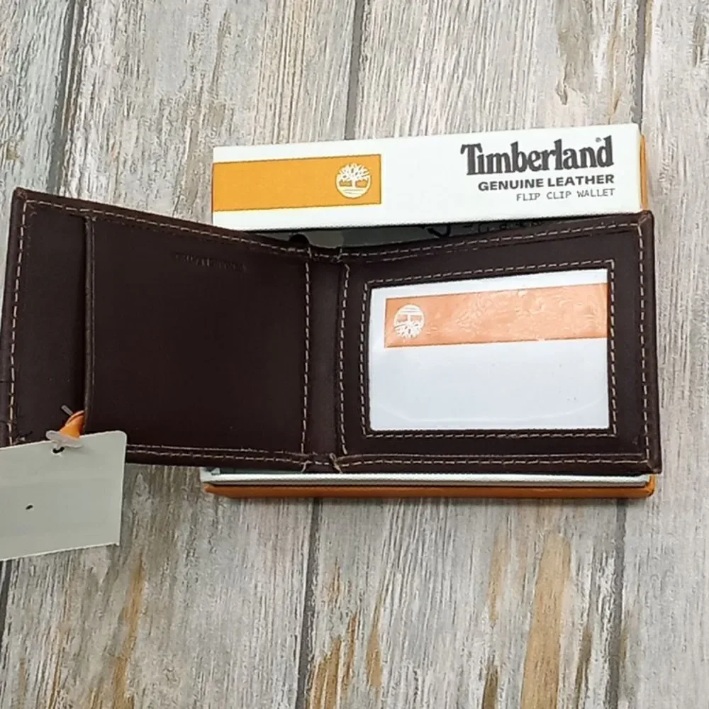 Men’s Timberland Delta Leather Flip Clip Wallet Bag